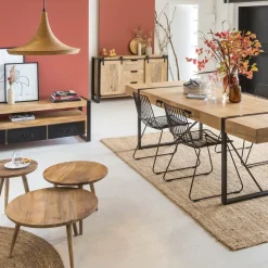 Table à manger avec allonges en bois de manguier New-York