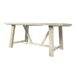 Table à manger avec allonges en bois de manguier blanchi Terra