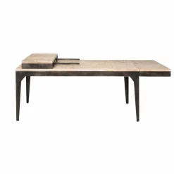 Table à manger avec allonges en bois de manguier et métal Locker
