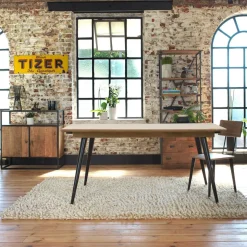 Table à manger avec allonges en bois de manguier Pia