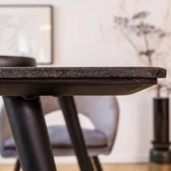 Table à manger avec plateau en granite noir Antonella