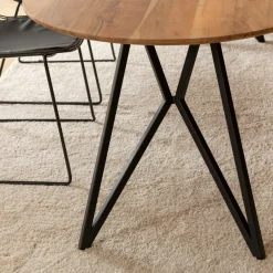 Table à manger ovale en bois d'acacia Ivan