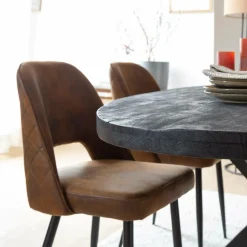 Table à manger ovale en bois de manguier Amor