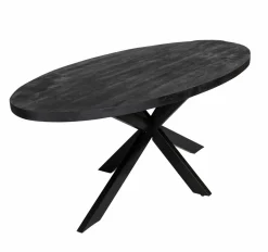 Table à manger ovale en bois de manguier Amor