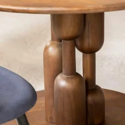 Table à manger ronde en bois de manguier Zola