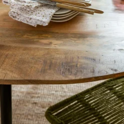 Table à manger ronde en bois de manguier Gloria