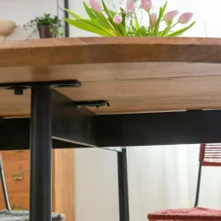 Table à manger ronde en bois de manguier Gloria