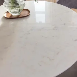 Table à manger ronde en marbre Servane