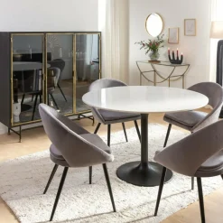 Table à manger ronde en marbre Servane