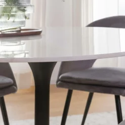 Table à manger ronde en marbre Servane