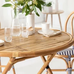 Table ronde en bambou 4 places Soline