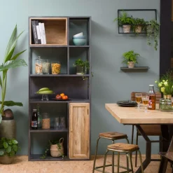 Tabouret de bar écolier métal et bois 69 cm Marcus