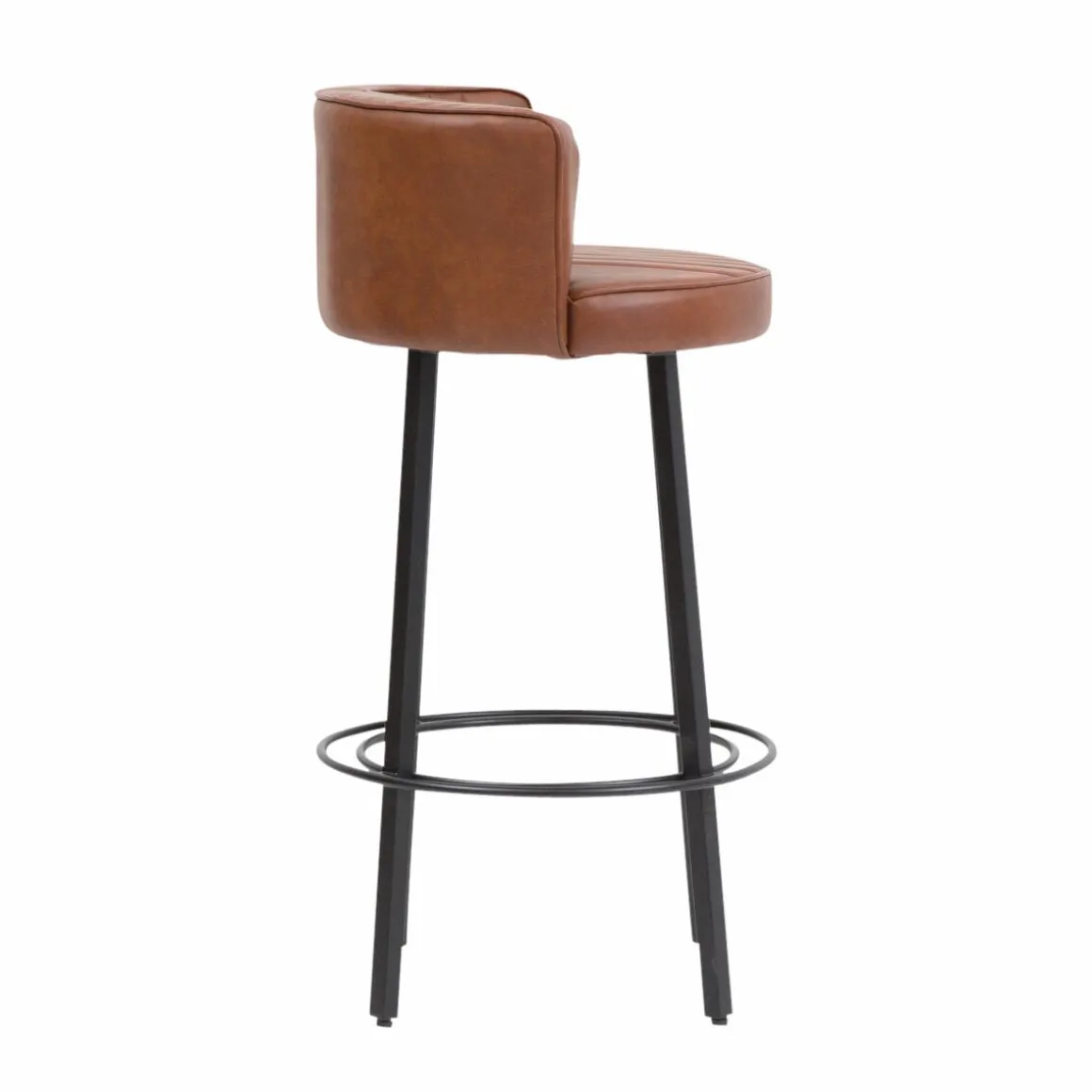 Tabouret de bar en cuir et métal Tiago