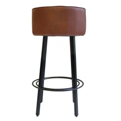 Tabouret de bar en cuir et métal Tiago