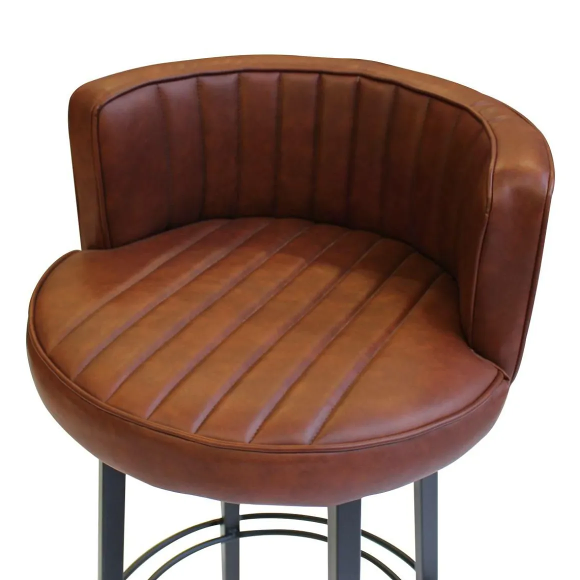 Tabouret de bar en cuir et métal Tiago