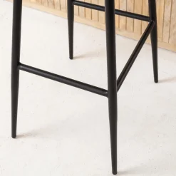 Tabouret de bar en cuir marron Carl