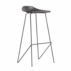 Tabouret de bar en cuir noir Archi