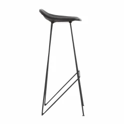 Tabouret de bar en cuir noir Archi