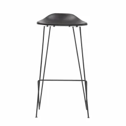 Tabouret de bar en cuir noir Archi