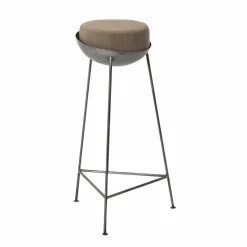 Tabouret de bar en métal 1 place Grey