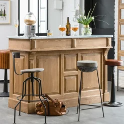 Tabouret de bar en métal 1 place Grey