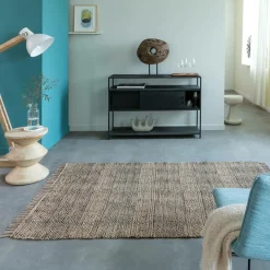 Tapis en jute et coton Antonia