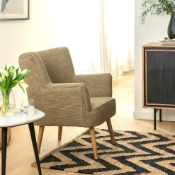 Tapis en jute et coton Mathilde