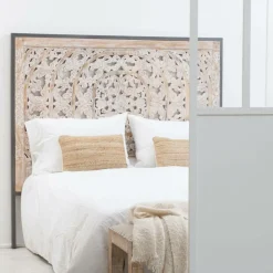 Tête de lit en bois de manguier blanchi Lila