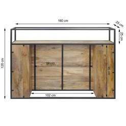 Tête de lit en bois de manguier 160 cm Armelle