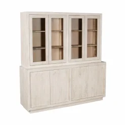 Vaisselier en bois de manguier blanchi Alison