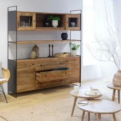 Vaisselier en bois recyclé 190cm Blaise