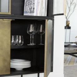 Vaisselier en laiton et métal Janelle