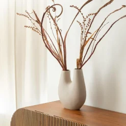 Vase beige 2 tiges en aluminium Tulipa