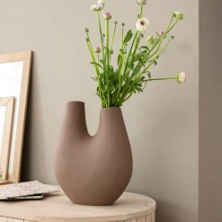 Vase marron 2 tiges en aluminium Tulipa