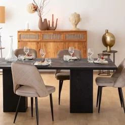 Vase marron 2 tiges en aluminium Tulipa