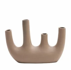 Vase marron 4 tiges en aluminium Dahlia