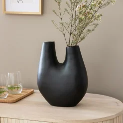 Vase noir 2 tiges en aluminium Tulipa