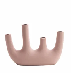 Vase rose 4 tiges en aluminium Dahlia