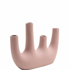 Vase rose 4 tiges en aluminium Dahlia