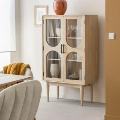 Vitrine 2 portes en bois de manguier Lydia