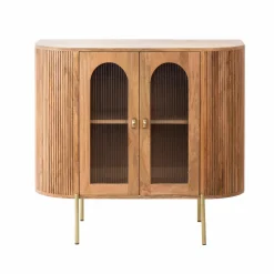 Vitrine arrondie en bois de manguier Maria