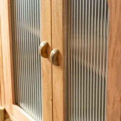 Vitrine arrondie en bois de manguier Maria