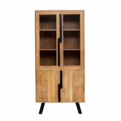 Vitrine en bois d'acacia et métal Mano