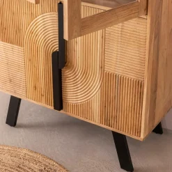 Vitrine en bois d'acacia et métal Mano