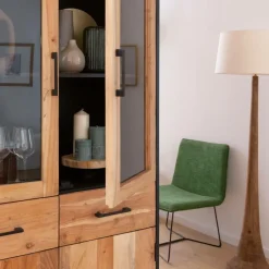 Vitrine en bois d'acacia et métal Bosco