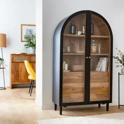 Vitrine en bois de manguier Paulo