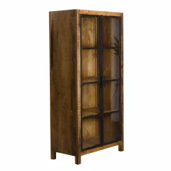 Vitrine en bois de manguier et métal Ambroisa