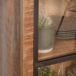 Vitrine en bois de manguier et métal Ambroisa