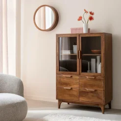 Vitrine en bois de manguier Remick