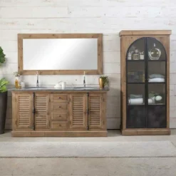 Vitrine en bois recyclé et métal Garance